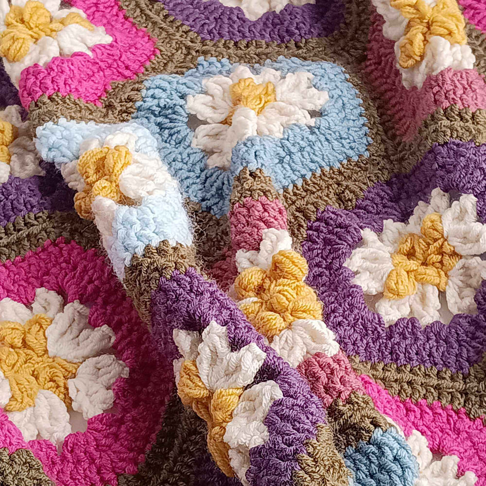 Handmade Crocheted Baby Hexagon Blanket