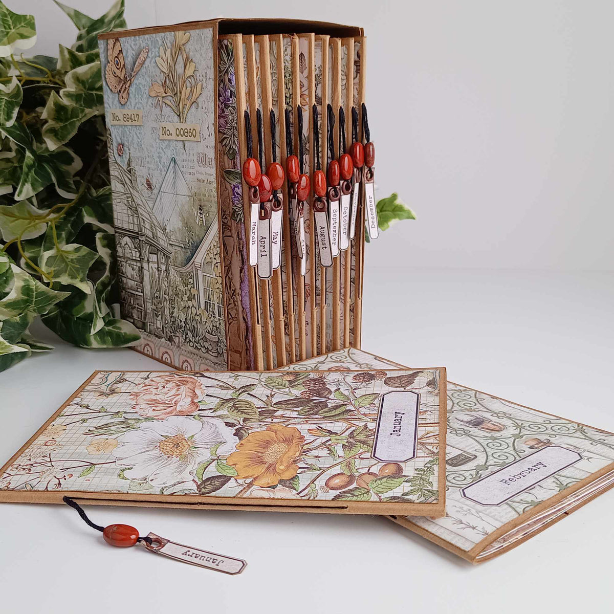 Botanical Themed 12 Month Journal Set