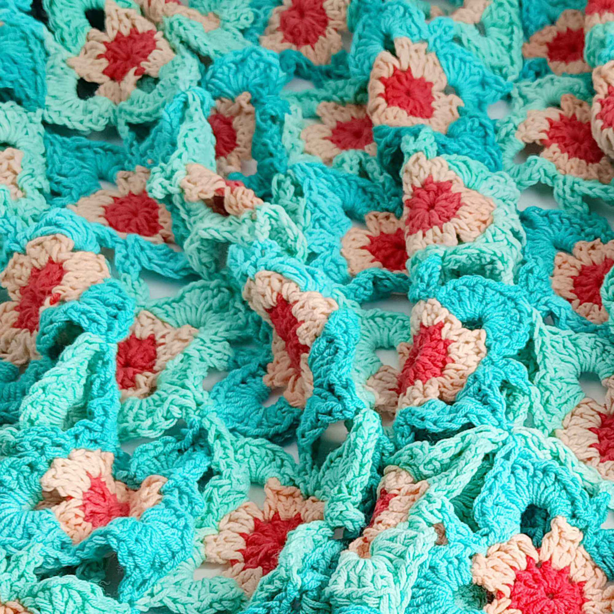 Handmade Tropical Crochet Throw