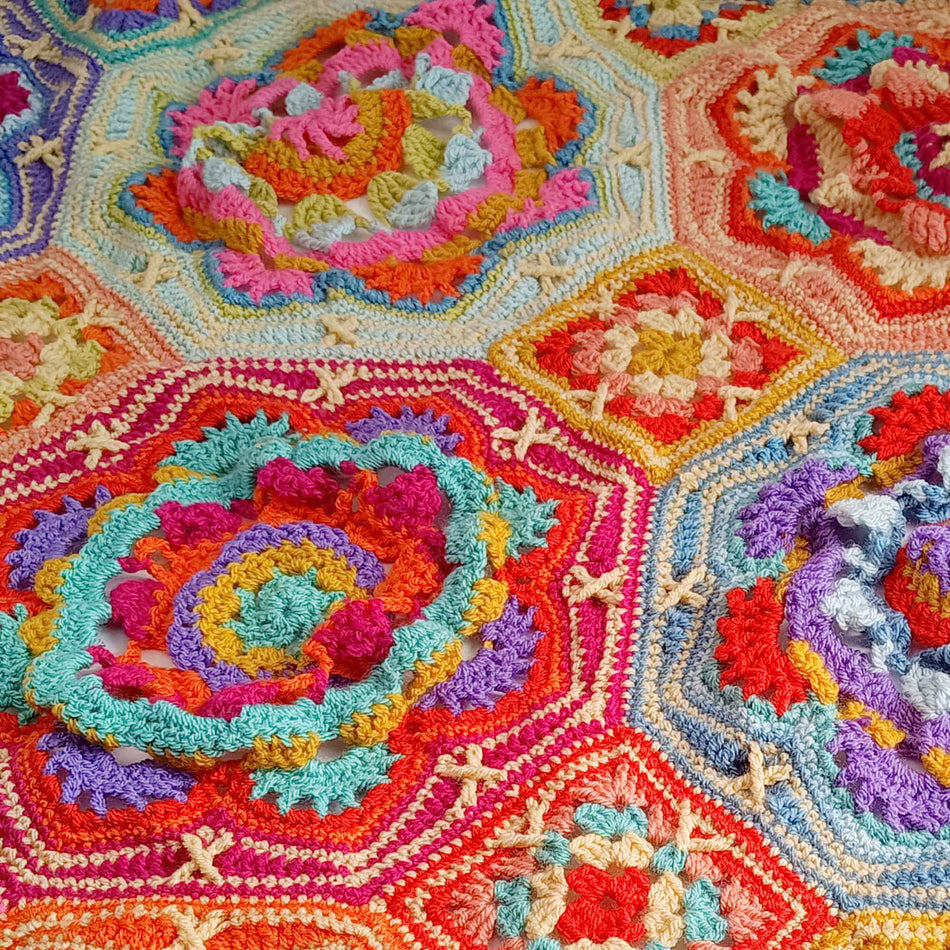 Handmade Persian Tiles Crochet Throw