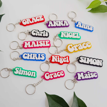 Personalised Acrylic Keyring for a Name or Word