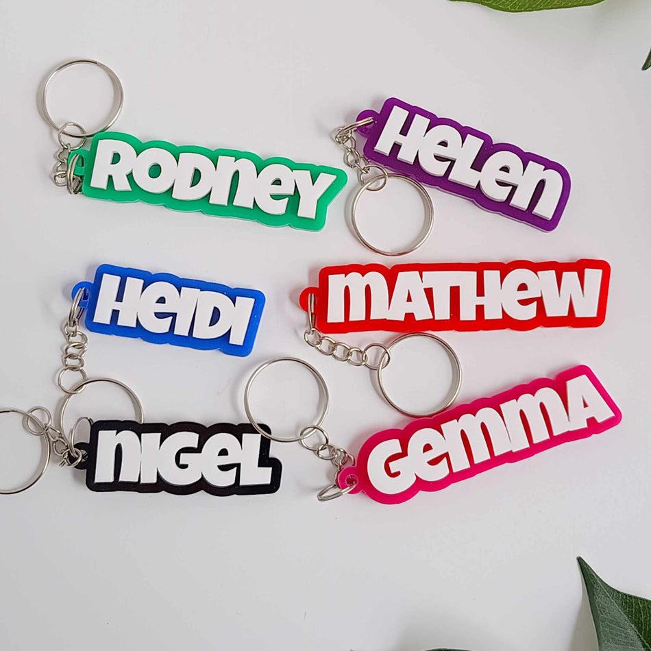 Personalised Acrylic Name Keyring