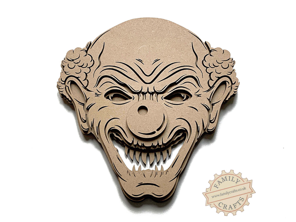 Spooky Halloween Clown Face Wall Plaque