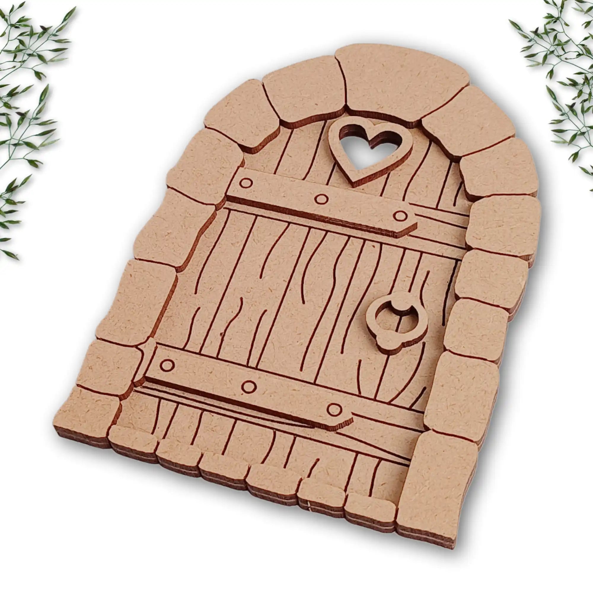 Cobblestone Layered Fairy Door Craft Kit with Woodgrain