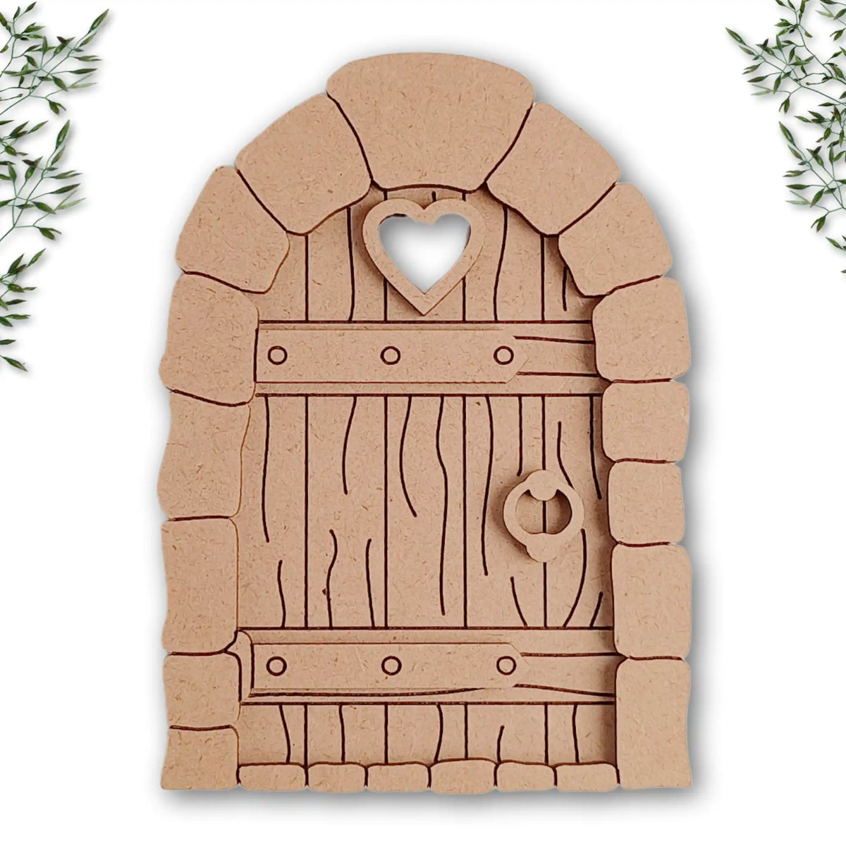 Cobblestone Fairy Door Craft Kit with Woodgrain