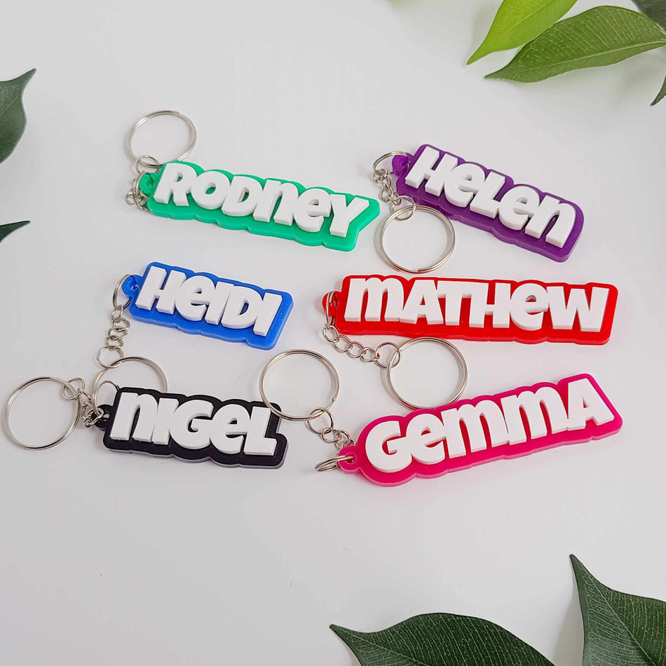 Personalised Acrylic Name Keyring