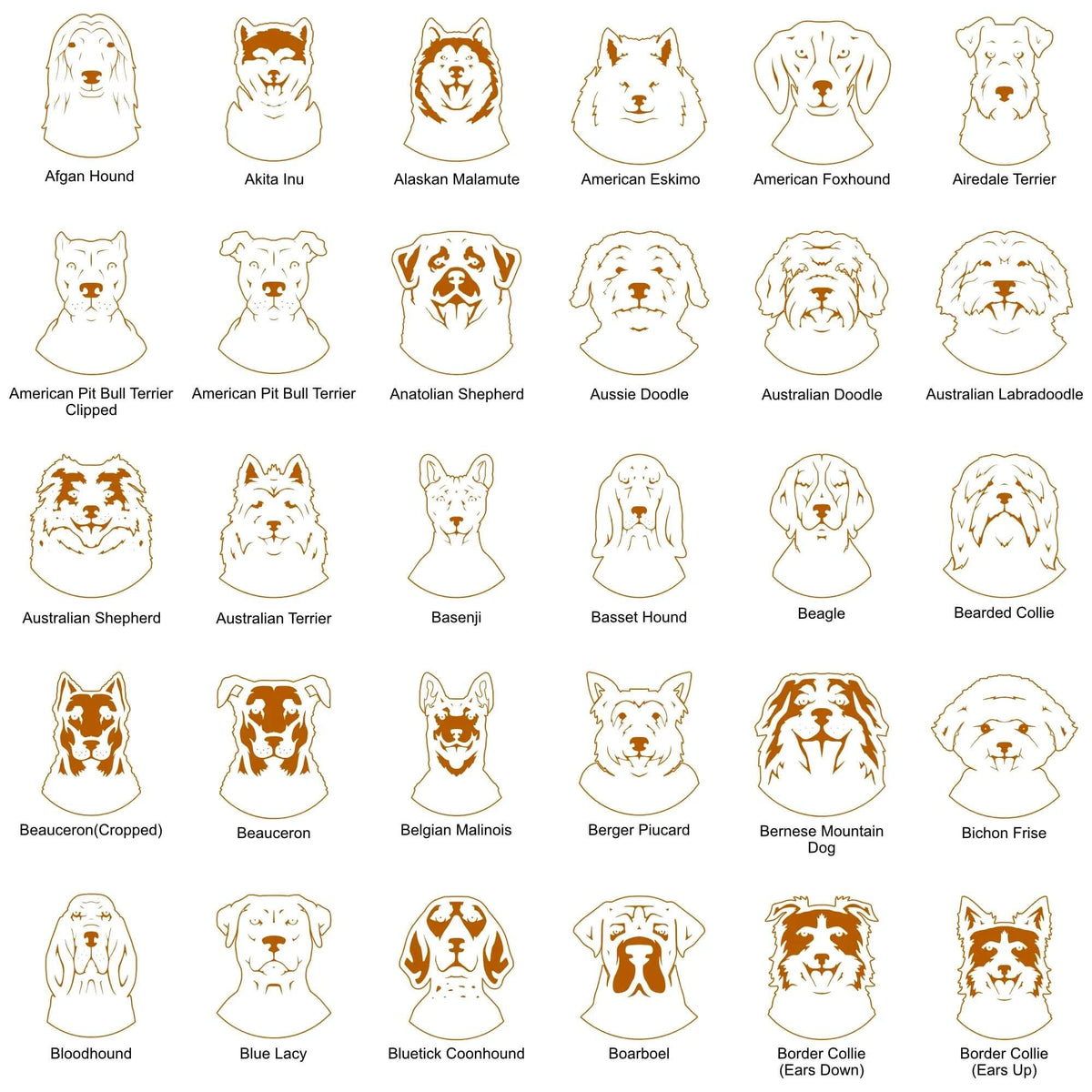 Dog Breed Faces Page 1