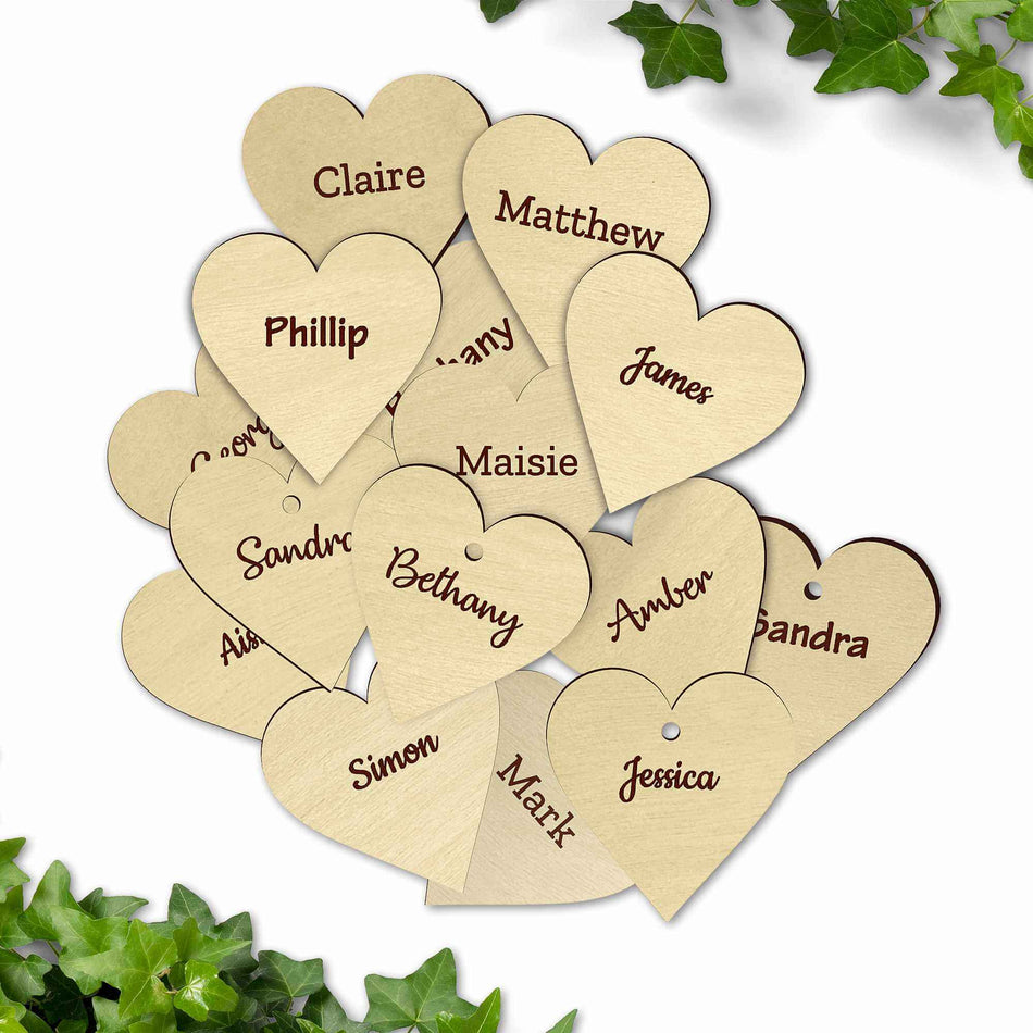 Engraved Wooden Plywood Hearts