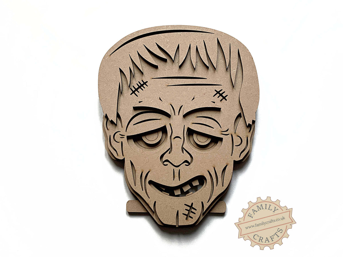 Spooky Halloween Frankenstein Face Wall Plaque