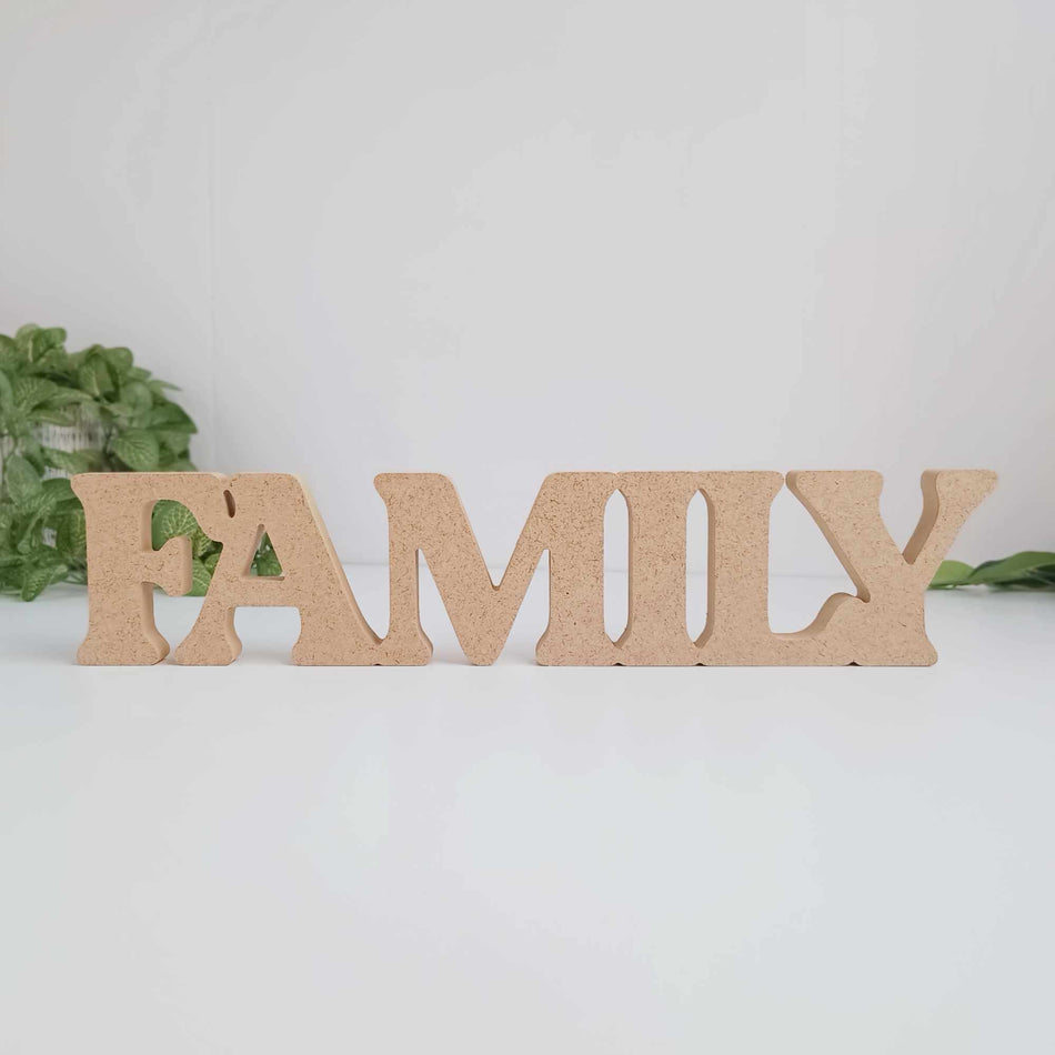 Freestanding Family Word Craft Shape