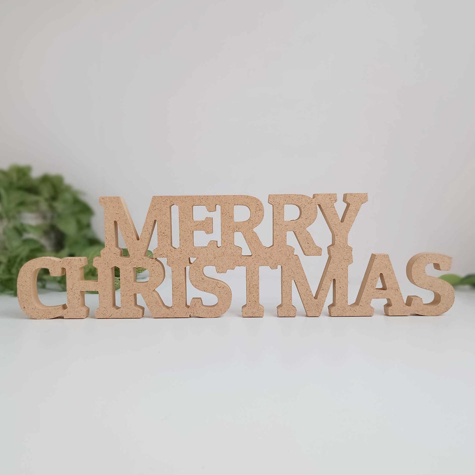 Freestanding Merry Christmas Word Craft Shape