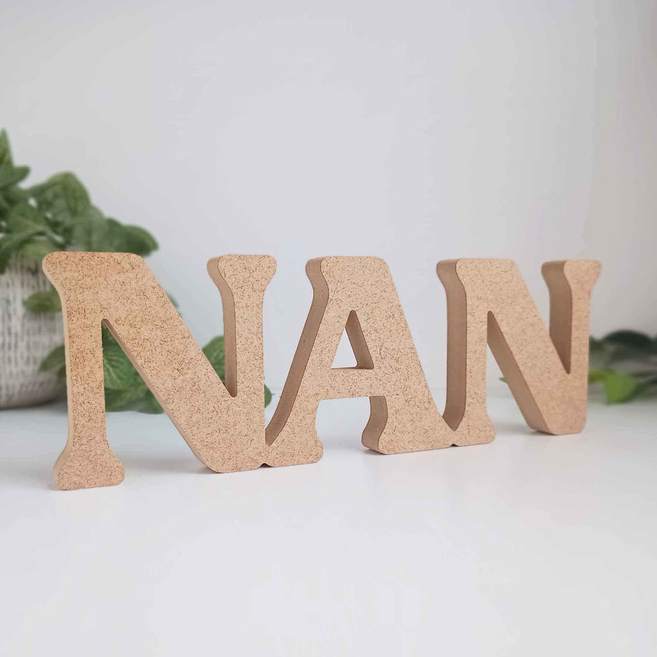 Freestanding MDF Wooden Blank Words