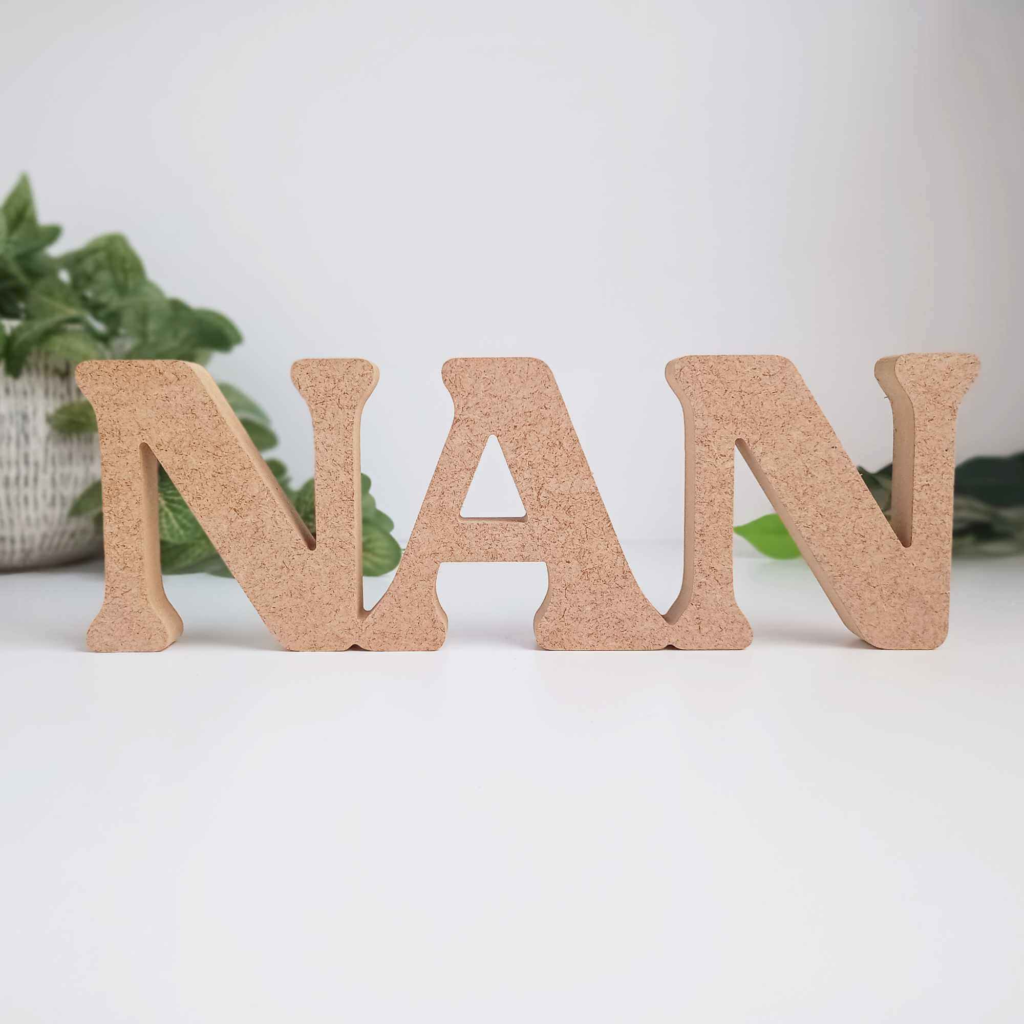 Freestanding Nan Word Craft Shape