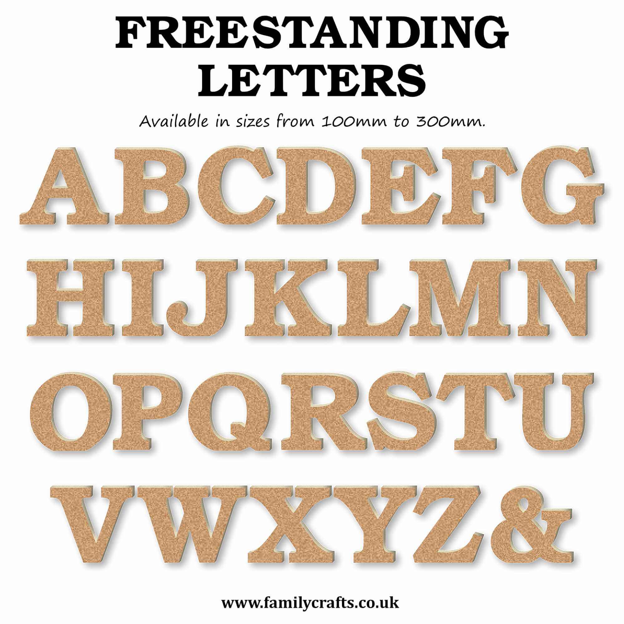 Freestanding Capital MDF Letters Alphabet