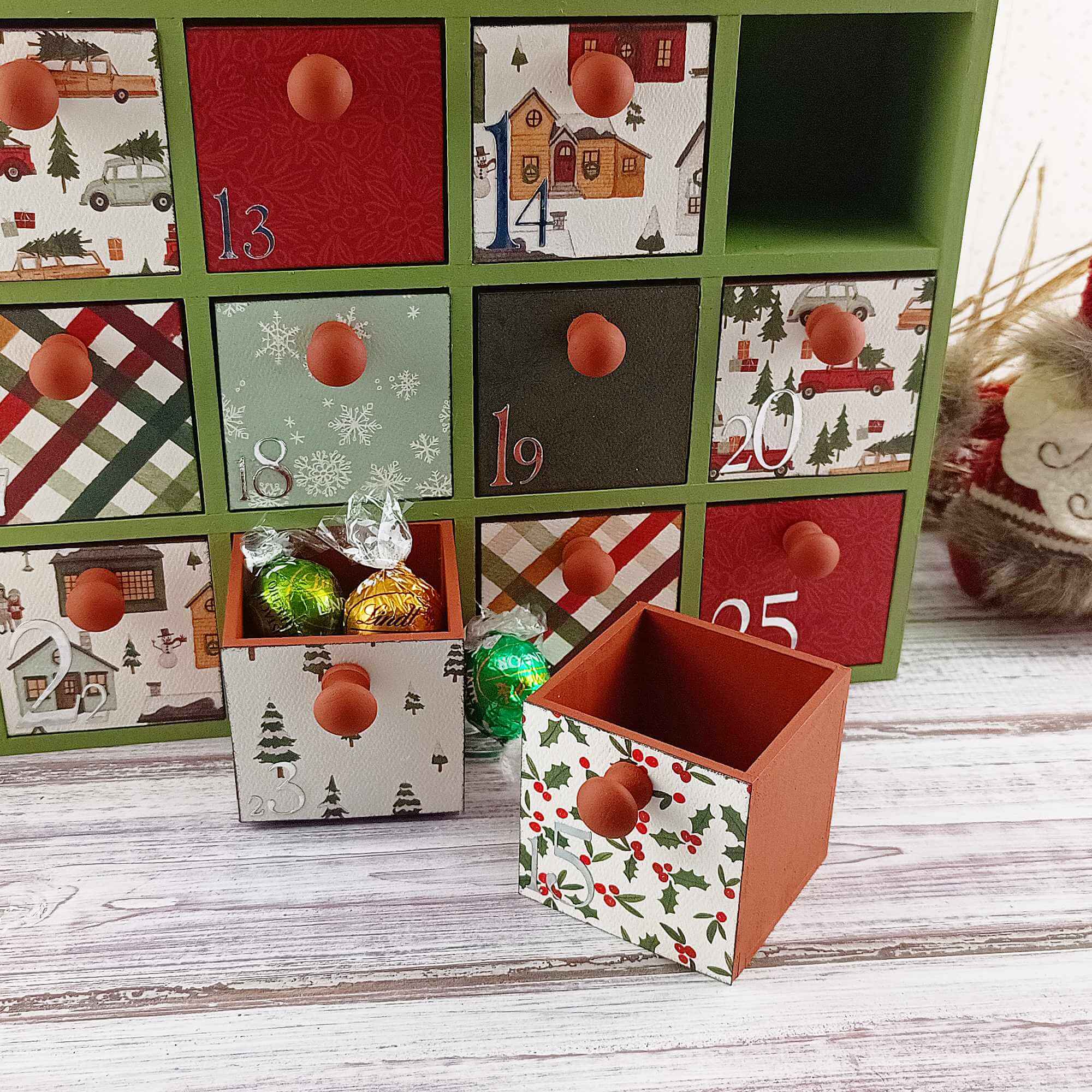 Fill Your Own Wooden Advent Calendar with 25 Drawers