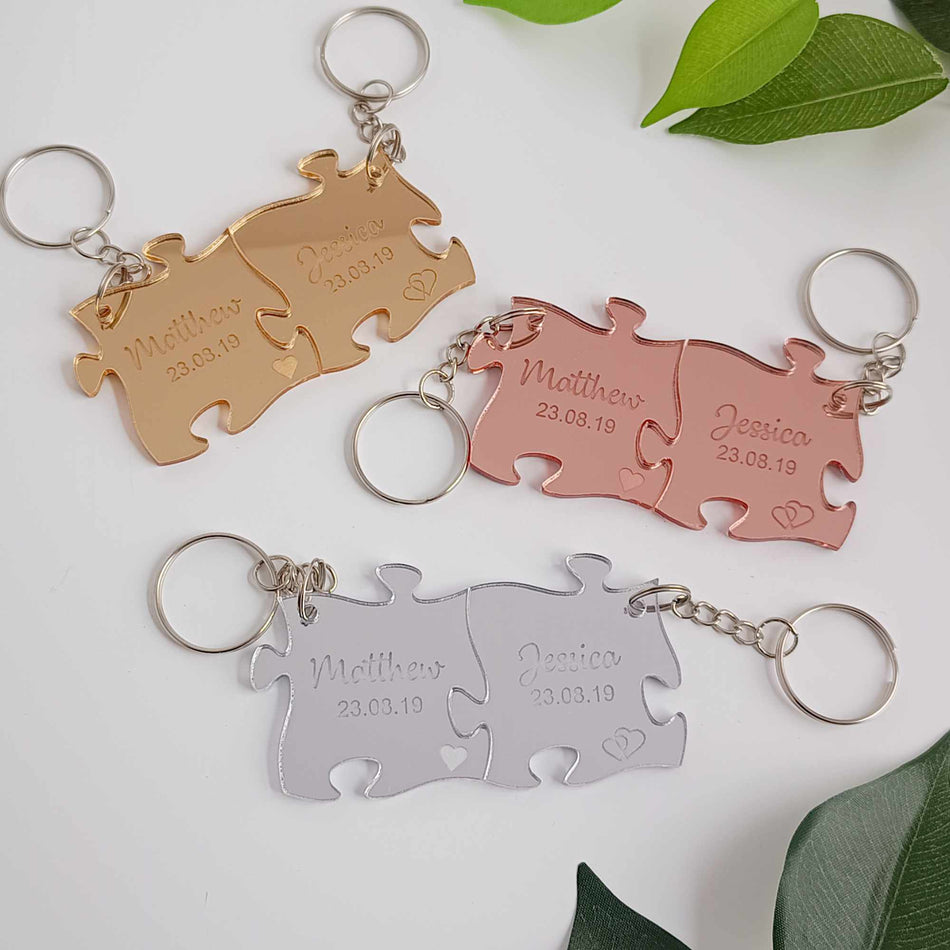 Personalised Acrylic Jigsaw Keyrings