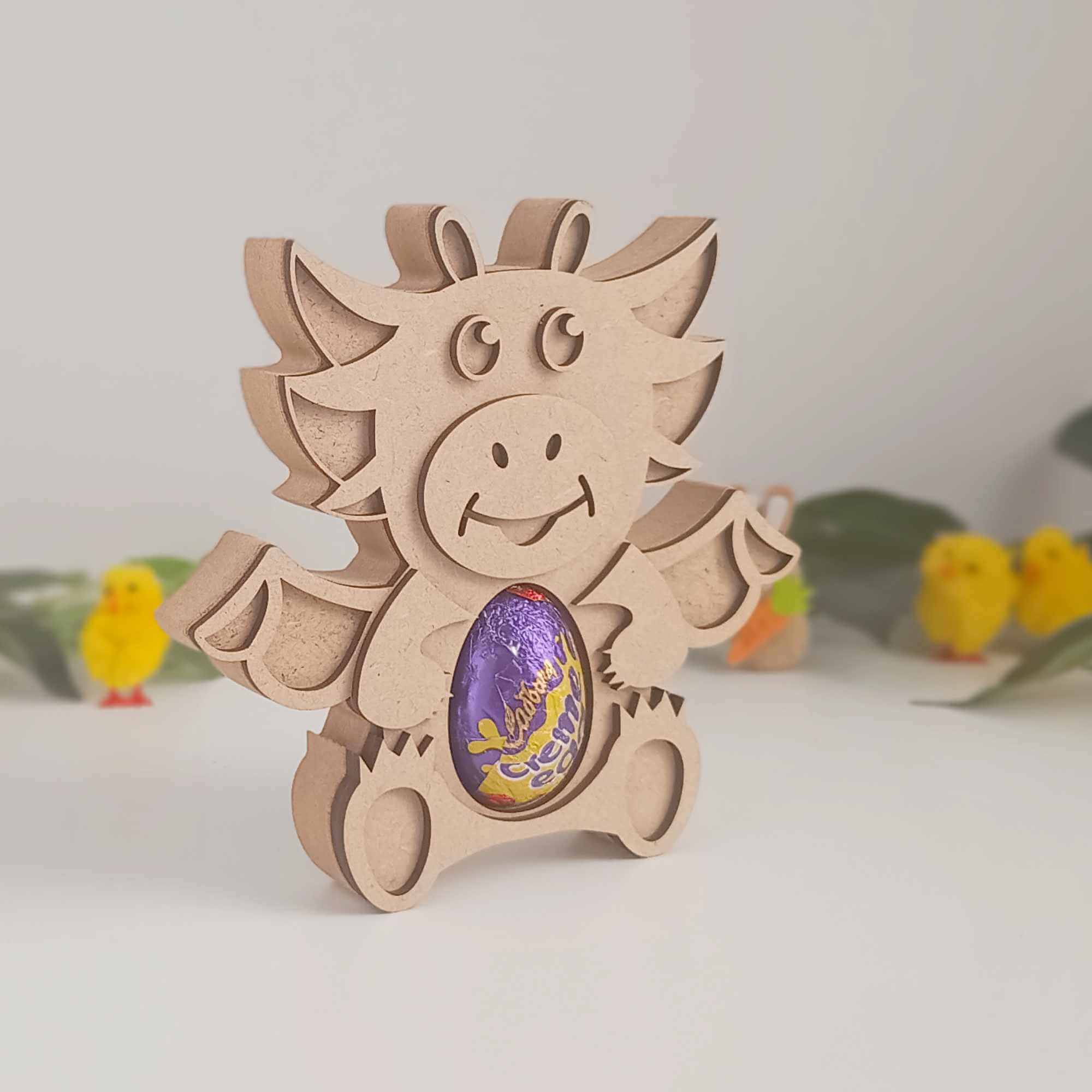 Wooden MDF Craft Shape for Creme Egg of Kinder Egg