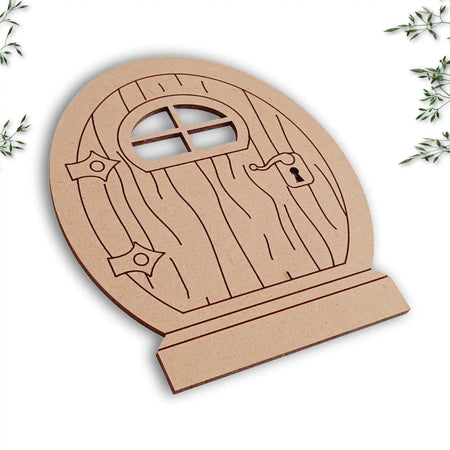 Oval Fairy Door with Woodgrain