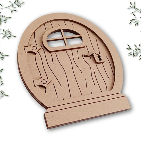 Oval Layered Fairy Door Craft Kit with Woodgrain