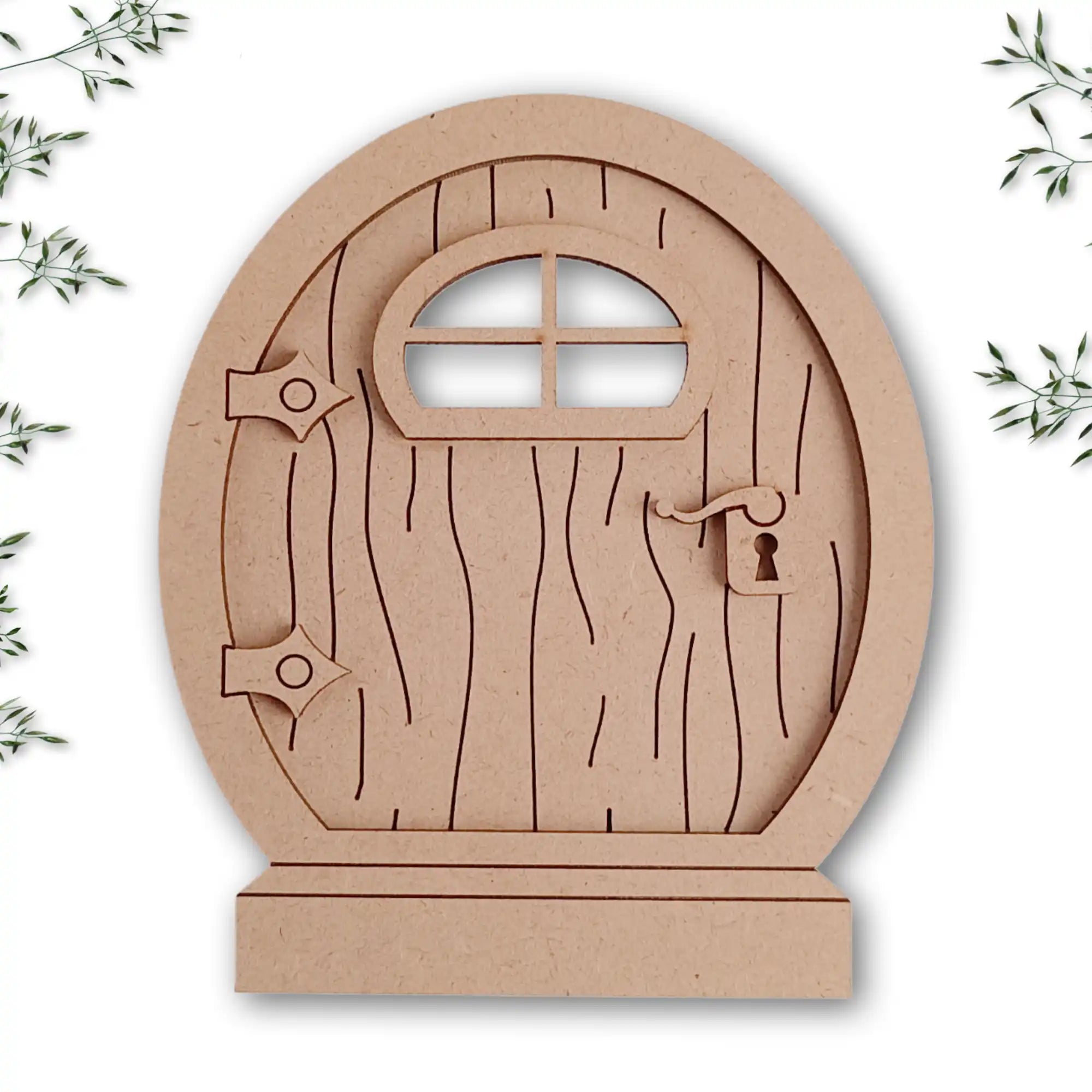 Oval Fairy Door Craft Kit with Woodgrain