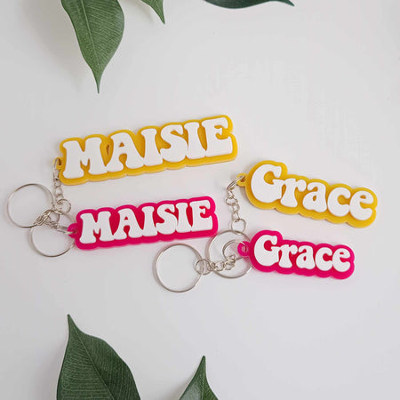 Personalised Acrylic Keyring Size Options