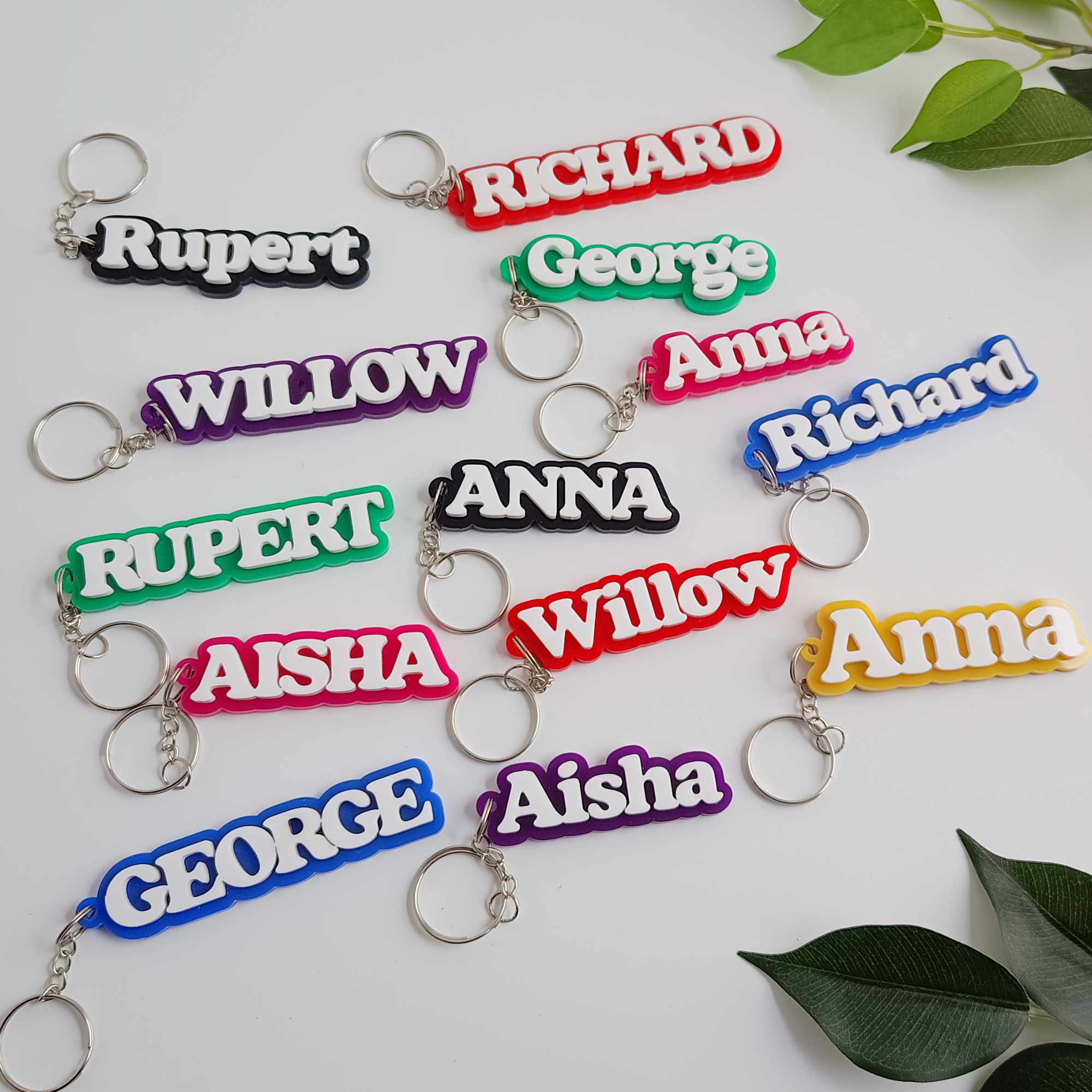 Acrylic Personalised Keyring for a Name or Word