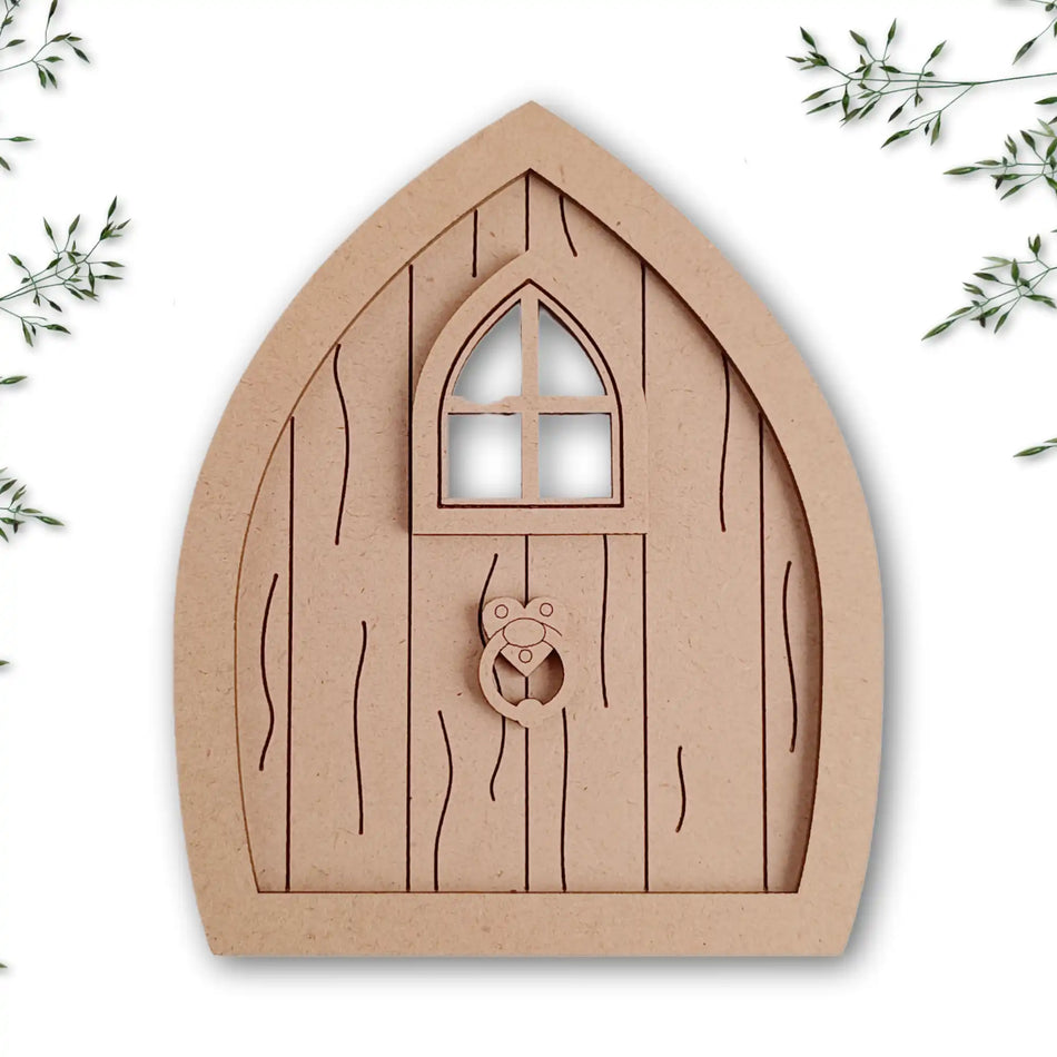 Pointed Fairy Door Craft Kit with Woodgrain