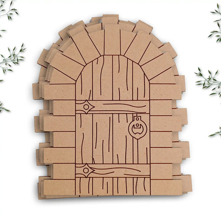 Sandstone Fairy Door Bundle with Woodgrain