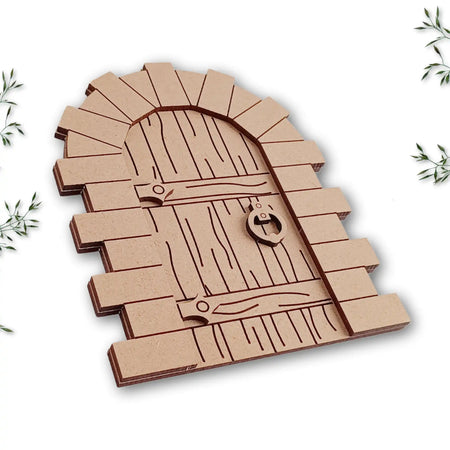 Medieval Layered Fairy Door Craft Kit with Woodgrain