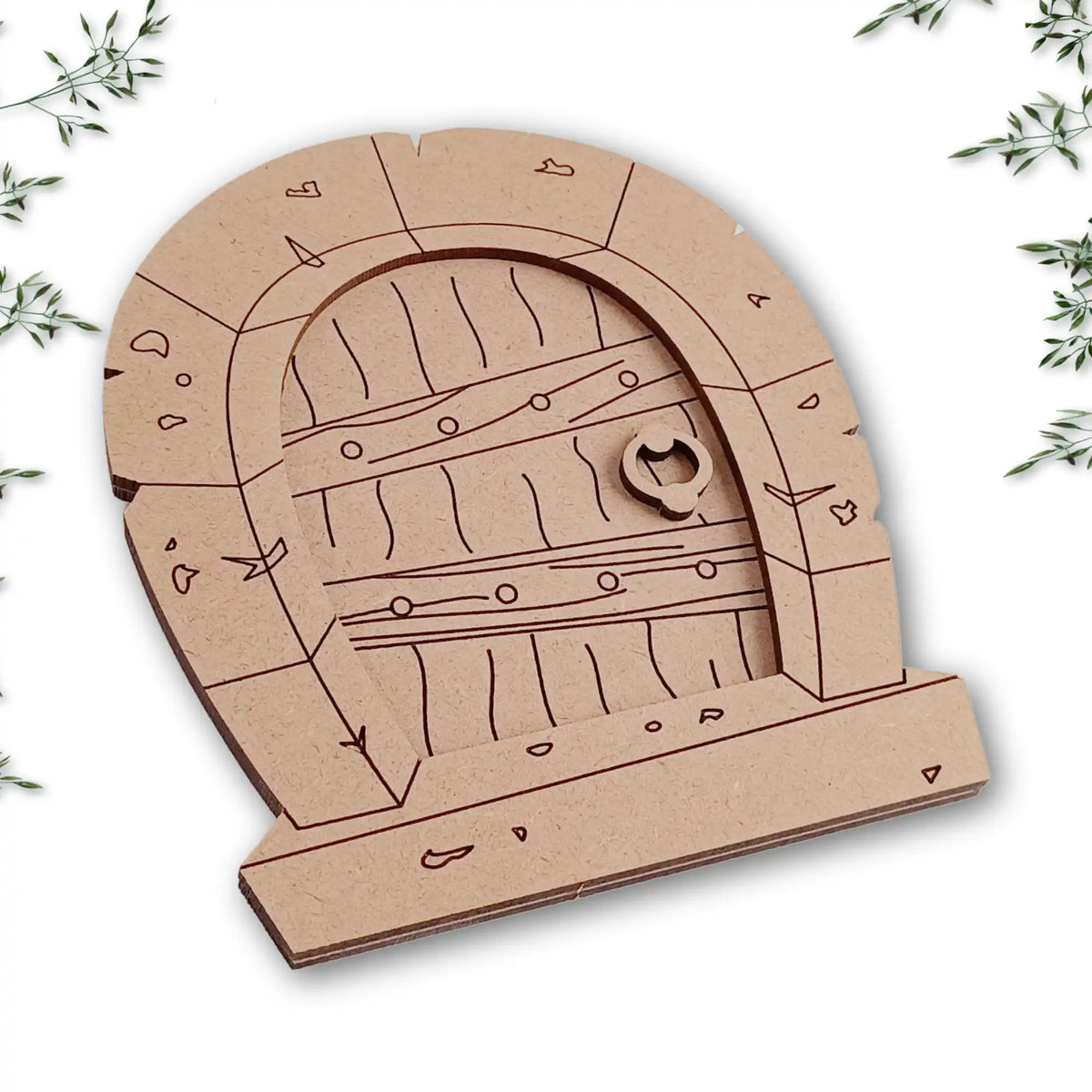 Stone Arch Layered Fairy Door Craft Kit with Woodgrain