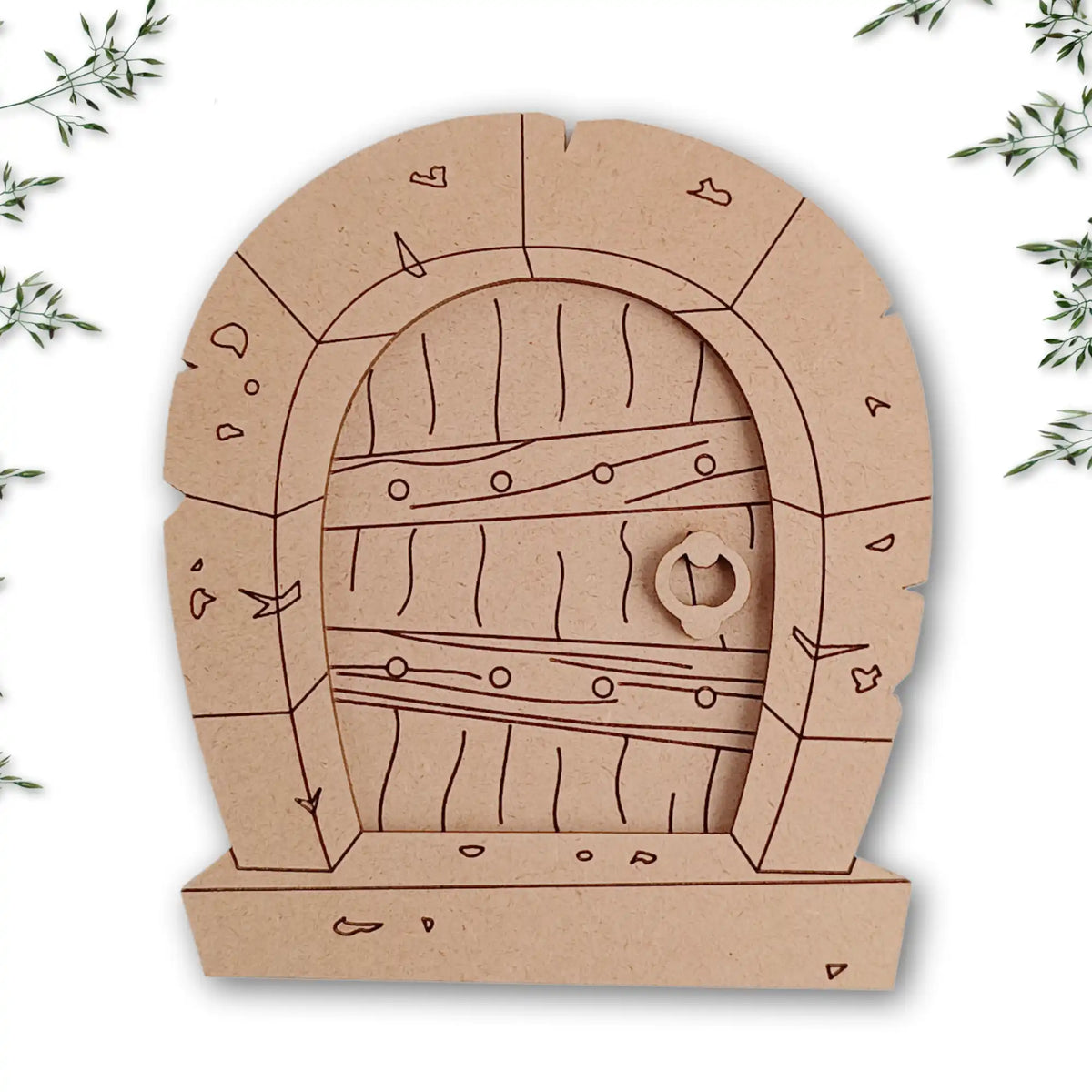 Stone Arch Fairy Door Craft Kit with Woodgrain