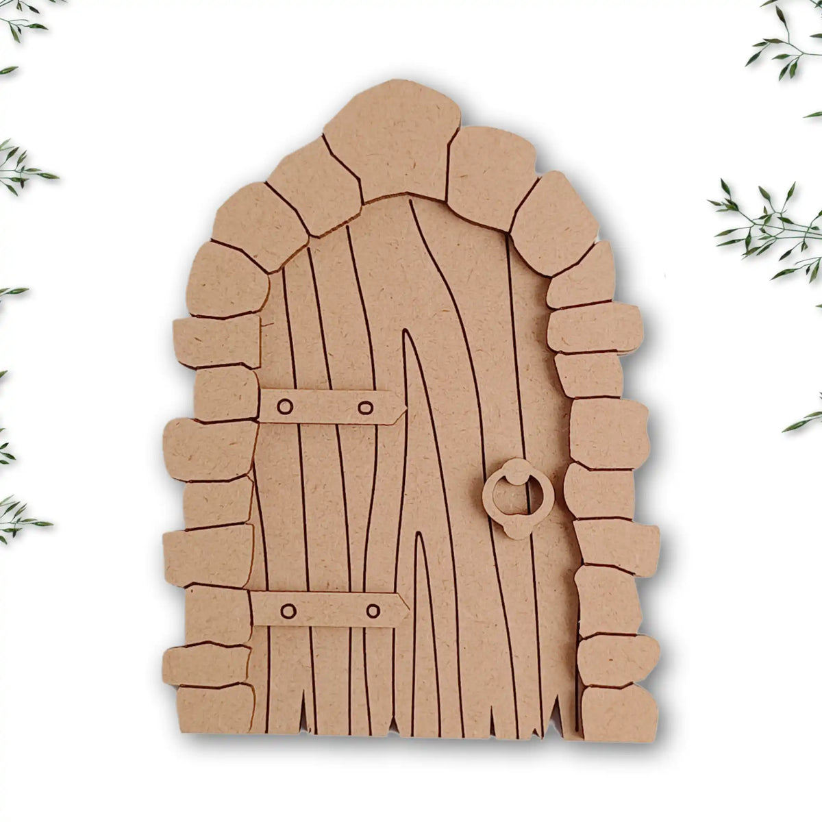 Stone Block Fairy Door Craft Kit with Woodgrain