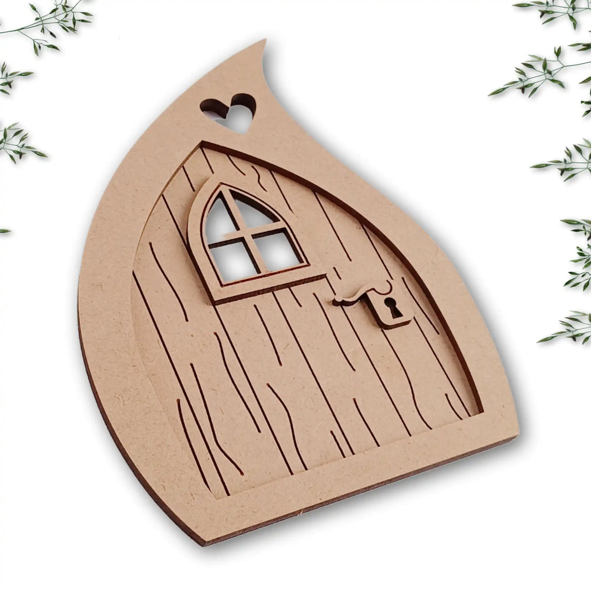 Layered Teardrop Fairy Door Craft Kit with Woodgrain