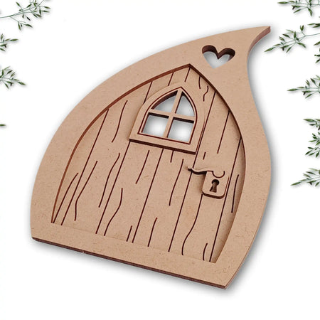 Teardrop Layered Fairy Door Craft Kit with Woodgrain