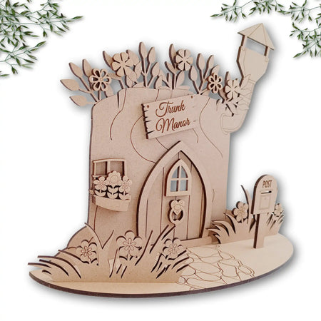 Freestanding Tree Stump Fairy House